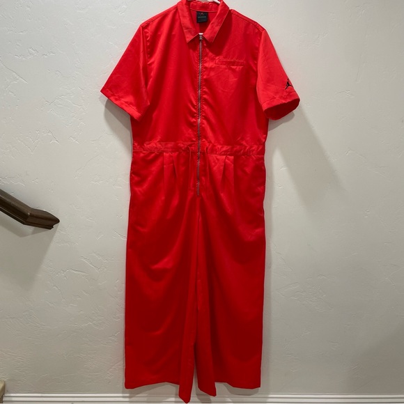 Nike Air Jordan Women's Medium Heritage Crimson Flight Suit Jumpsuit Red Loose - Picture 7 of 16